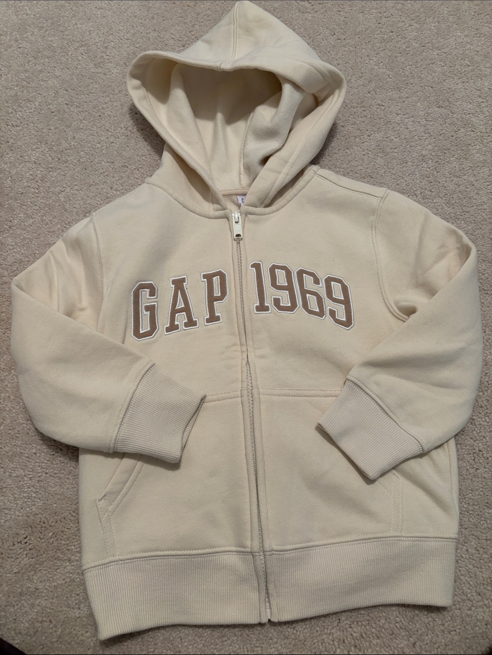 GAP Cream Zip-Up Hoodie gender neutral